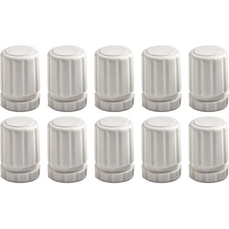 CCYKXA Lot de 10 interrupteurs de volant manuels en ABS blanc pour collecteur de chauffage au sol, couvercles de valve de radiateur M30 x 1,5, boutons de contrôle de température pour radiateurs et (1/4)