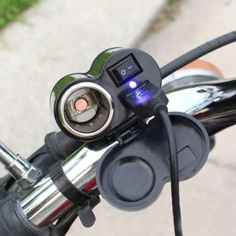 12-45V moto scooter port d\'alimentation USB prise allume-cigare (avec allume-cigare) HB052 (1/4)