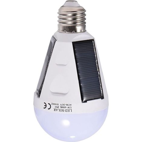 Rosvola Ampoule LED à panneau solaire, Portable, étanche, lampe d'urgence pour Camping, randonnée en plein air, 12W (1/5)