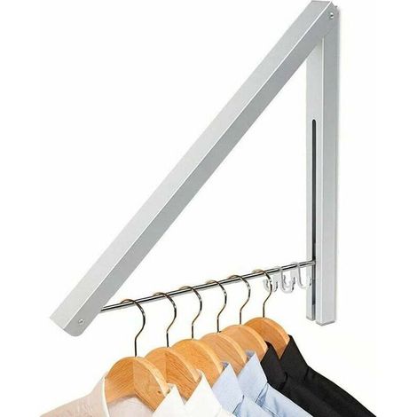Porte-manteau pliable peu encombrant en alliage d'aluminium, à fixer au mur, pour le salon, la chambre, la salle de bain et le bureau (1 pièce).