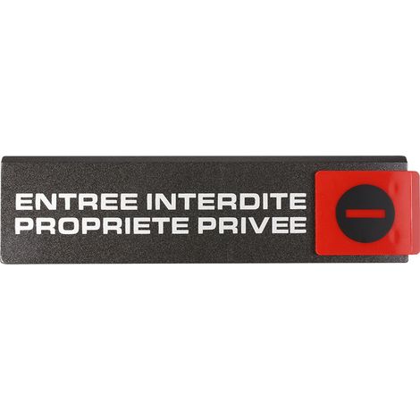 Plaque de porte Entrée interdite propriété privée - Europe design 175x45mm - 4261041