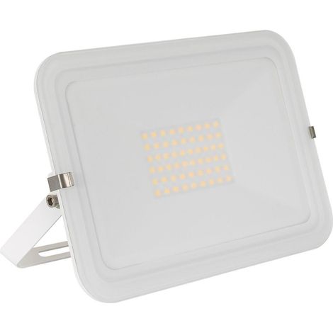 Proiettore LED Slim 50W 120lm/W IP65 Vetro Bianco 3000K Bianco Caldo