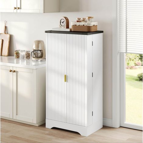 schrank aufbewahrungsmöbel 120x60,5x40 LED MDF Weiß OKMYHOME (1/5)