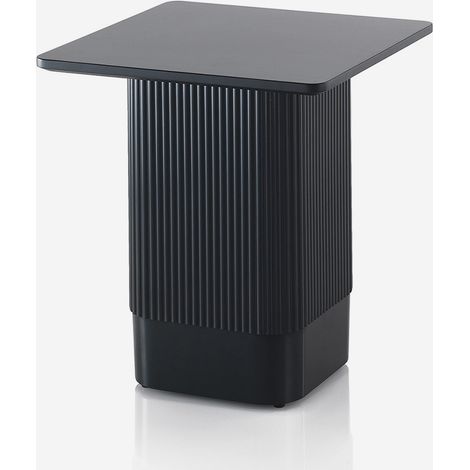 Quadratischer Wohnzimmer-Beistelltisch mit MDF-Platte in Rio-Optik - Schwarz