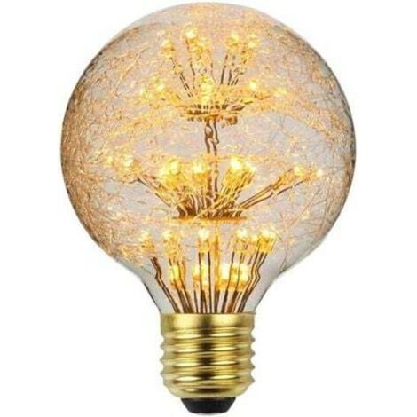 Lampadina LED RGB G80 vintage con effetto fuochi d'artificio – 3W, attacco E27, 220–240V, classe energetica G