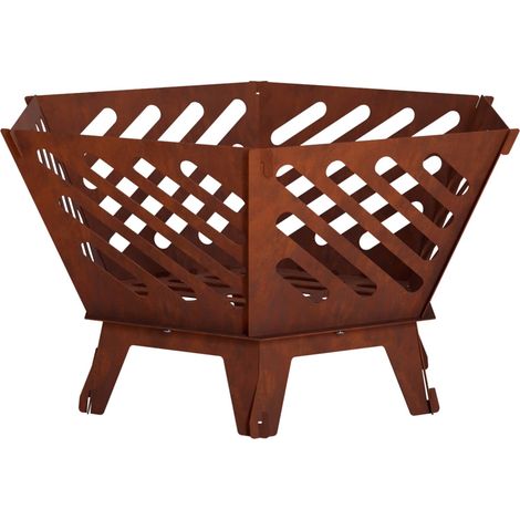 Focolare Ruggine 60 x 53 x 30 cm Acciaio Corten vidaXL (1/5)