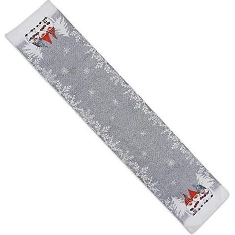 1 PièCes Table de NoëL PèRe NoëL et SyméTrie de Flocon de Neige Aux Deux ExtréMitéS Linge de Table DéCoratif Drapeau de Table Gris (1/5)