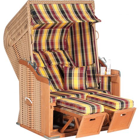 Strandkorb Rustikal 250 PLUS PVC-KS beige, Nord.Fichte