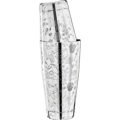 Shaker cocktail, Shaker per cocktail - Collabo TIN oN TIN - Acciaio inossidabile - 28 once/18 once - Inciso - Limited Edition (1/2)
