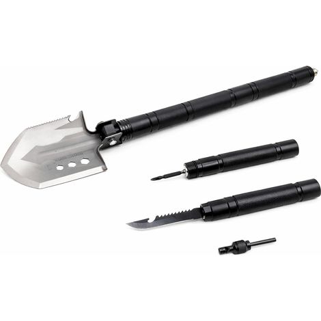 PALA MULTIFUNCIONAL DE 76 CM, KIT DE SUPERVIVENCIA EN ESTUCHE