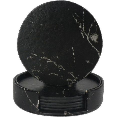 Set de table en cuir avec protection anti-éclaboussures, durable et antidérapant, compatible avec les tailles standard. (1/4)