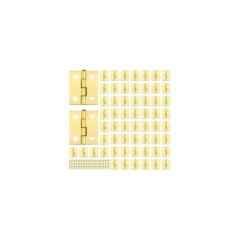 60pcs Charniere Miniature Mini Charnières Laiton Mini Charnières pour Miniature Petites Charnières pour Boite avec 240pcs Vis pour DIY Boîte Modèle J (1/4)