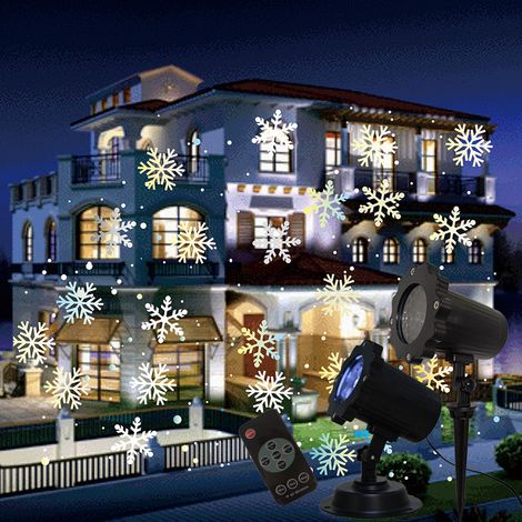 1pcs Projecteur d'étoiles , MNS Projecteur Flocon de Neige Lumiere Noel Exterieur avec Télécommande et Minuterie, Étanche IP65 Pr (1/4)