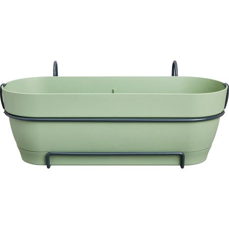 elho® Vibia campana Pflanzkasten Pistaziengrün 50 cm mit Halter all-in-1 (1/5)