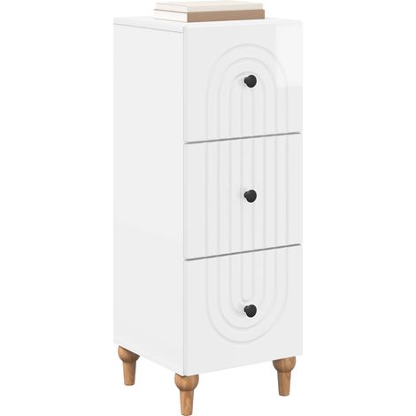 Maison Exclusive - Mobile con Cassetti Bianco Lucido 33 x 34,5 x 90 cm