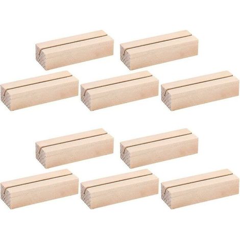 Lot de 10 porte-cartes en bois pour numéros de table/affiches Porte-cartes en bois pour étiquettes nominatives (1/5)