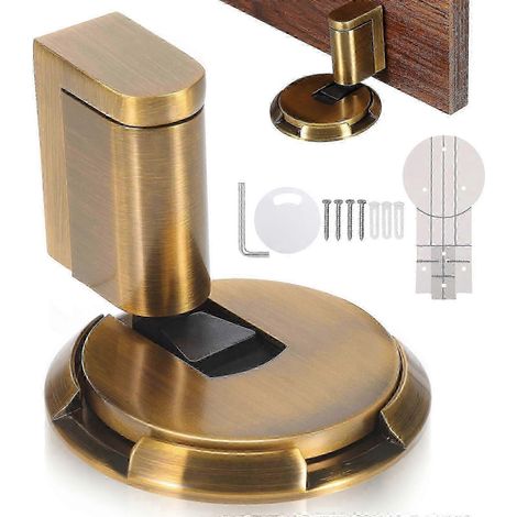 Butée de porte mécanique coupe-vent, butée de porte extérieure robuste, sans perçage, en alliage de zinc auto-adhésif, design élégant, 1 ensemble (1/5)