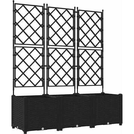 Maison Exclusive - Vaso da giardino 3 pcs Nero 120 x 40 x 143 cm Plastica