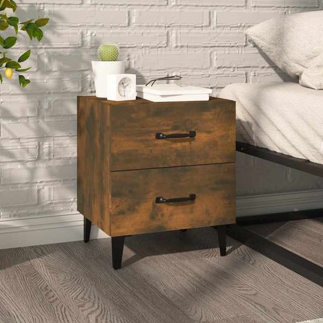 vidaXL Bedside Cabinet Smoked Oak 40x35x47,5 cm (1/5)