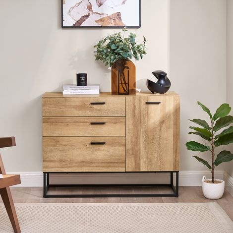 Sideboard Lavangen 75x100x35 cm Eicheoptik [en.casa]