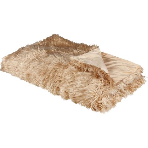 Bedspread DELICE Fabric 150 x 200 cm Light Brown
