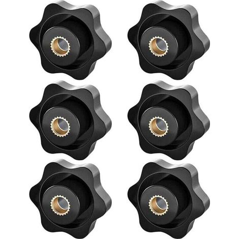 Bouton de Serrage M8, XU, Ecrou Étoile, à Filetage Moleté, Écrou M8, Étoile Écrous Bouton,pour Mécaniques, Mobilier, Équipements Électroniques, 6 P - (1/4)