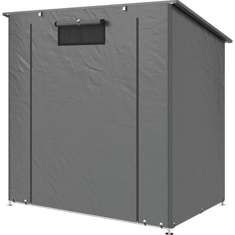 Abri garage étanche avec porte zippée et fenêtre d'aération 1,9 x 1,2 m gris foncé