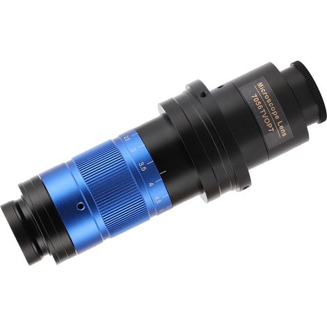 Objectif de microscope monoculaire KP‑7056TVOP7 32X‑252X, réglage continu 0,7X‑5,6X pour l'observation (1/5)
