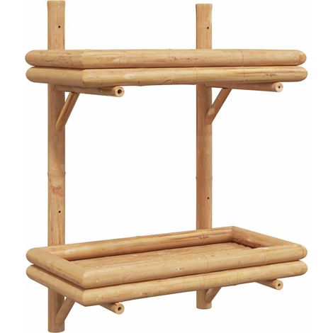 Étagère murale,Étagère flottante avec étagère Marron 45 x 26 x 60 cm Bambou CFW67083 (1/5)