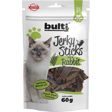 Palitos de carne seca BULTI para gatos, sabor conejo, 60 g (1/3)