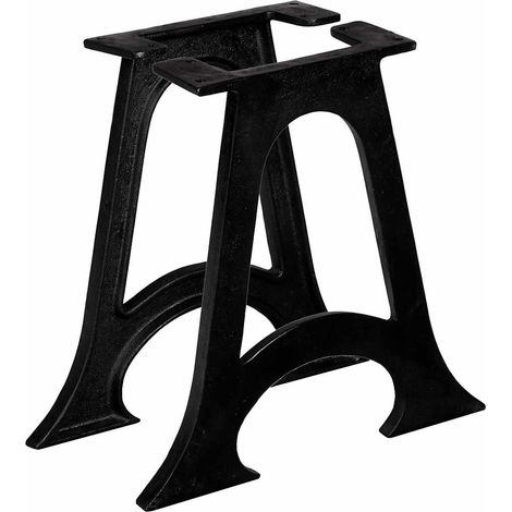 Pieds de table basse, 2 pièces, avec base incurvée, en forme de A, en fonte (1/5)