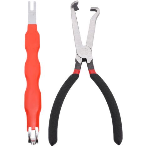 Alicates de desconexión eléctrica, herramienta multifuncional para extraer bujías largas y conductos de combustible, adecuados para la reparación de automóviles, color rojo. (1/5)