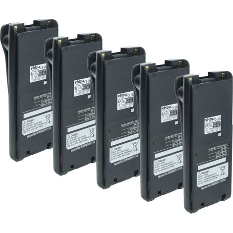 vhbw 5x Akku kompatibel mit Icom IC-F31GS, IC-F31GT, IC-F30GS, IC-F30GT, IC-F22SR, IC-F30FS, IC-F3G Funkgerät, Walkie Talkie (2000 mAh, 7,2 V, NiMH)