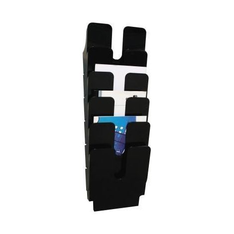 DURABLE Prospekthalter DURABLE FLEXIPLUS 6 24,7 x 108 x 10 cm (B x H x T) DIN A4 Polystyrol schwarz 6Fächer (1/2)