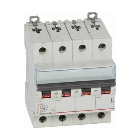 Disjoncteur DX³6000 10kA arrivée haute et départ bas à vis 4P 400 - 20A - courbe D - 408118
