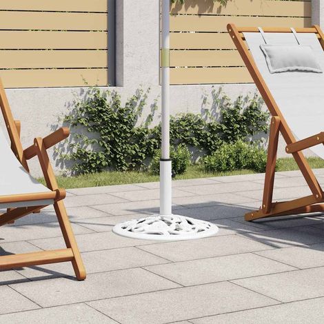 vidaXL Socle de parasol Blanc 12 kg 48 cm Fonte (1/5)