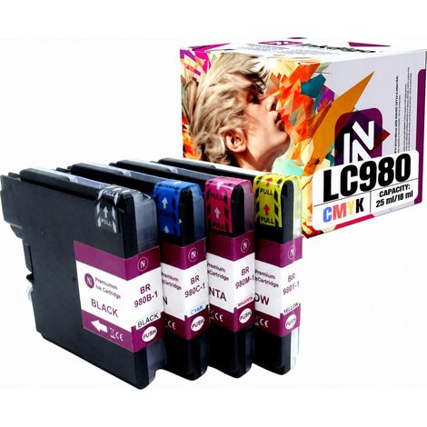 Inchiostro Inkdigo LC980 compatibile con Brother DCP-145C, MFC-250C, DCP-197C, certificato TÜV. (1/5)