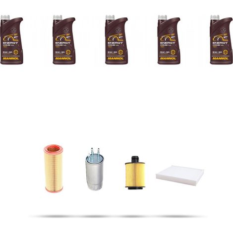 Kit tagliando 4 FILTRI e 5L OLIO compatibile con Lancia Musa 1.6 Multijet 85kw dal 2008 (1/5)