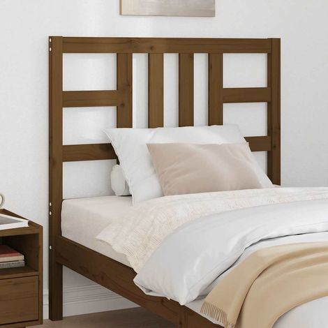 vidaXL Cabecero de cama madera maciza de pino marrón miel 96x4x100 cm (1/5)