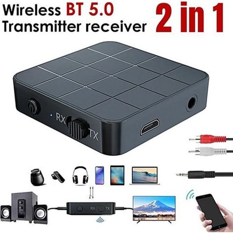 1 Émetteur Récepteur, Bluetooth 5.0, Adaptateur Audio Vidéo sans fil, Portée 10m, Prise 3.5mm RCA (1/3)