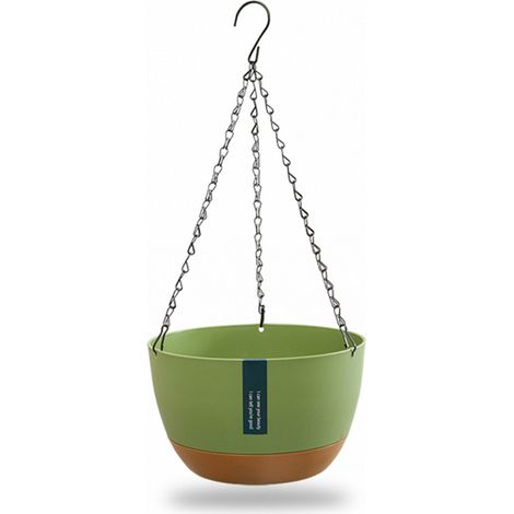 Panier suspendu double chaîne pour plantes, balcon intérieur, avec réservoir auto-arrosant (1/5)