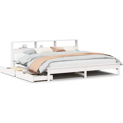 Maison Exclusive - Giroletto con Libreria senza Materasso 180x200 cm in Legno Pino