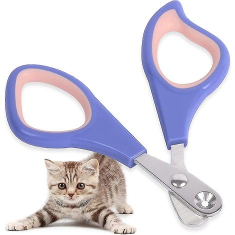 Coupe-ongles pour chats, coupe-ongles pour animaux de compagnie avec trou de positionnement de 2 mm, coupe-ongles pour petits animaux, antidérapant en forme de U (1/5)