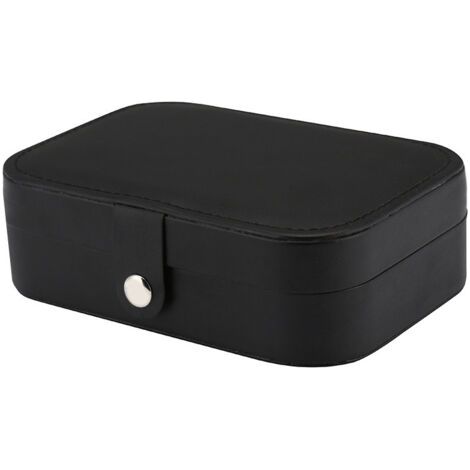 Sollbry Boite A Bijoux, Petite Boîte À Bijoux De Voyage, Organisateur De Boîte À Bijoux Portable Pour Colliers, Bagues, Bracelets, Boucles D'oreilles, Idée Cadeau Pour Femmes Et Filles [Noir] (1/5)