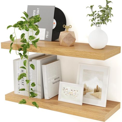 2er-Set Regalböden, verdeckte Halterung, stabile MDF-Platte, 40 cm x 23,5 cm, Küche, Wohnzimmer (1/5)