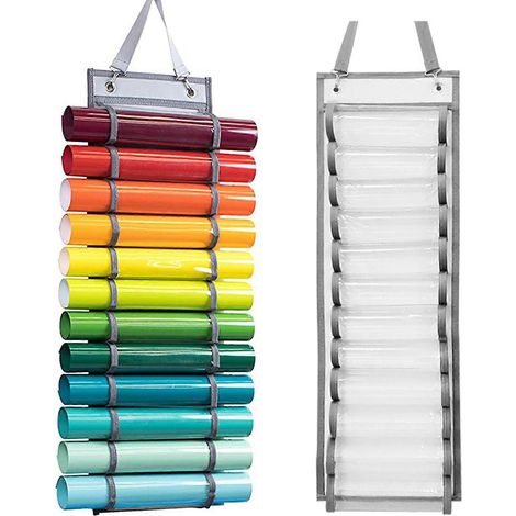 Organisateur de rangement pour vinyles, support pour rouleaux de vinyles, sac suspendu à la porte (1/4)