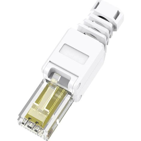 Connecteur RJ45 Cat6 sans Outil, Couleur Blanche, pour Câbles Réseau (1/5)
