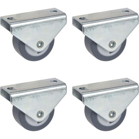 Lot de 4 roulettes fixes pour meubles 30 mm avec plaque en TPE sans trace, capacité de charge 105 kg (1/4)