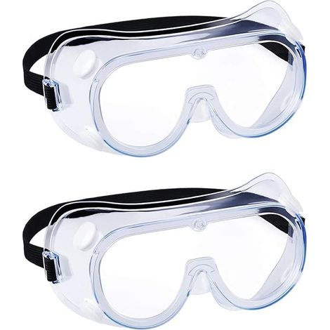 Lot de 2 paires de lunettes de sécurité, lunettes de protection anti-buée, protection oculaire (1/5)