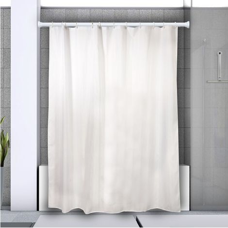 Barra para cortina de ducha o bañera extensible sin taladrar en Aluminio MAGIC 125-220cm Blanco Spirella